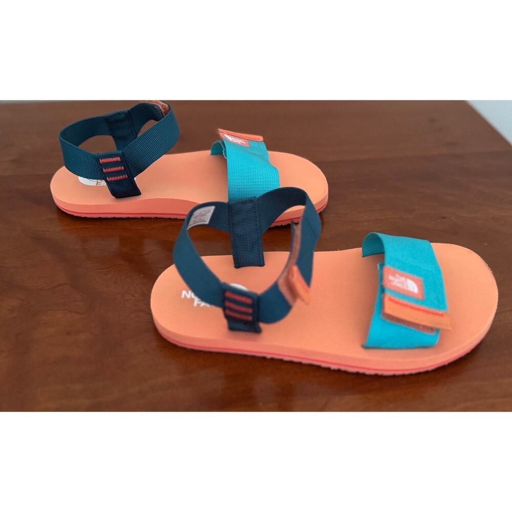 The North Face Skeena Sandal Kids Scuba Blue/Dusty Coral Orange SZ 2 - Picture 4 of 9